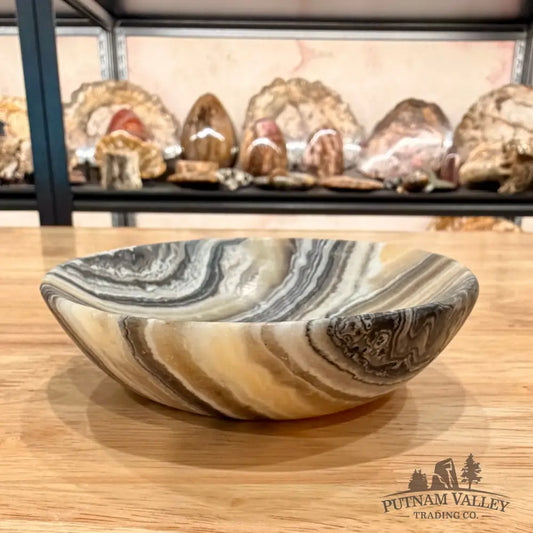 Handcrafted Mexican Zebra Onyx Dish 4.73’’ Plate