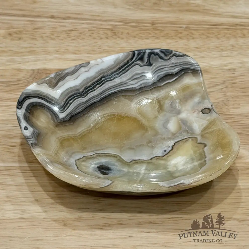 Handcrafted Mexican Zebra Onyx Dish 4.75’’ - Plate