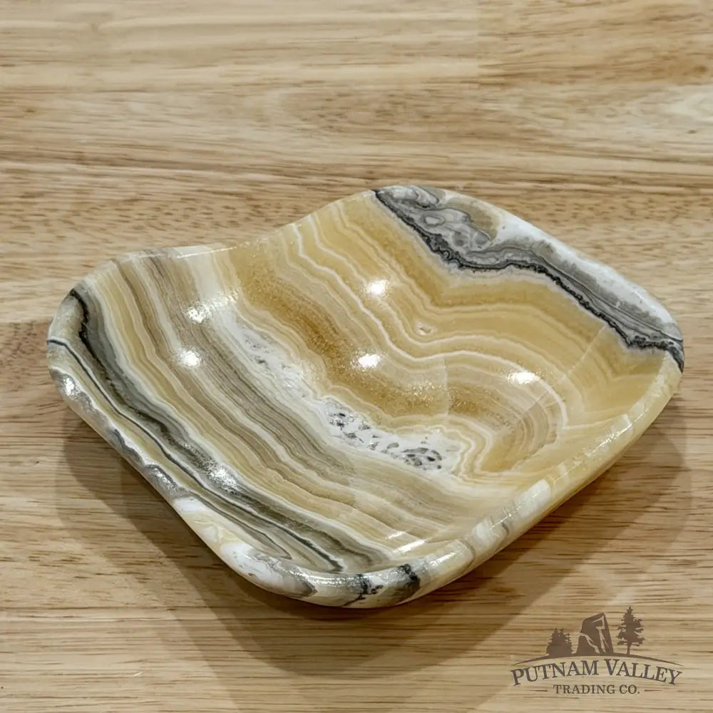 Handcrafted Mexican Zebra Onyx Dish 4.75’’ - Plate