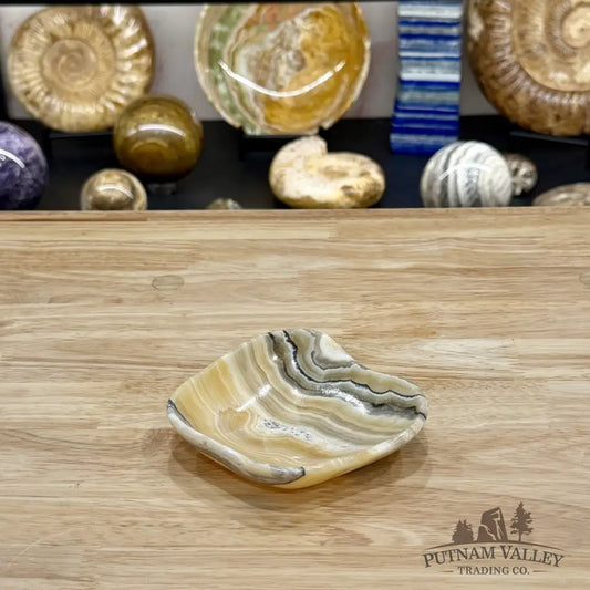 Handcrafted Mexican Zebra Onyx Dish 4.75’’ - Plate