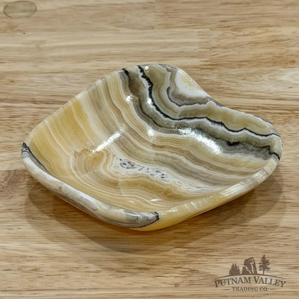 Handcrafted Mexican Zebra Onyx Dish 4.75’’ - Plate