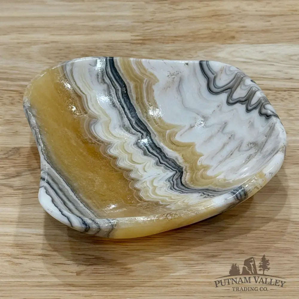 Handcrafted Mexican Zebra Onyx Dish 4.8’’ - Plate