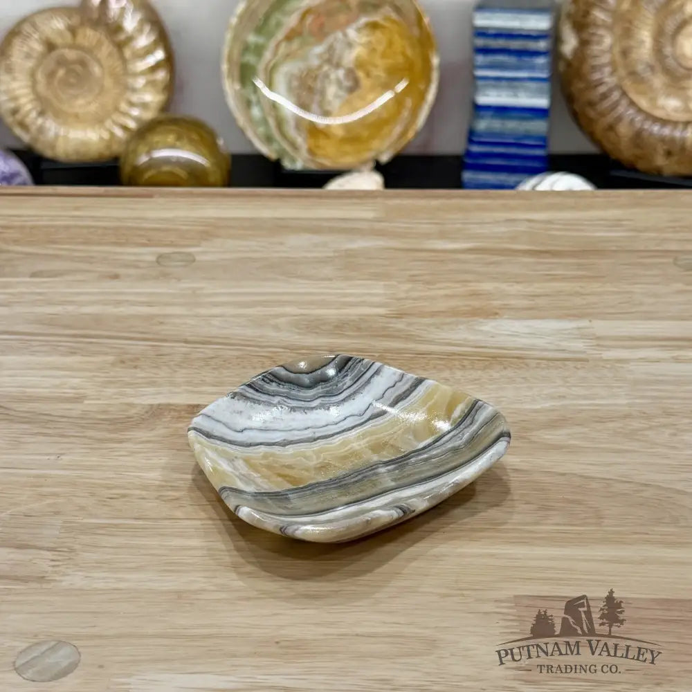 Handcrafted Mexican Zebra Onyx Dish 4.8’’ - Plate