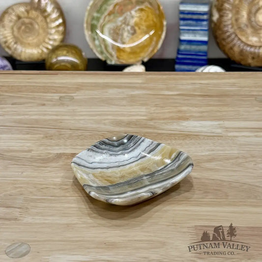 Handcrafted Mexican Zebra Onyx Dish 4.8’’ - Plate