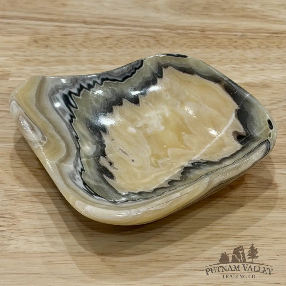 Handcrafted Mexican Zebra Onyx Dish 4.8’’ - Plate