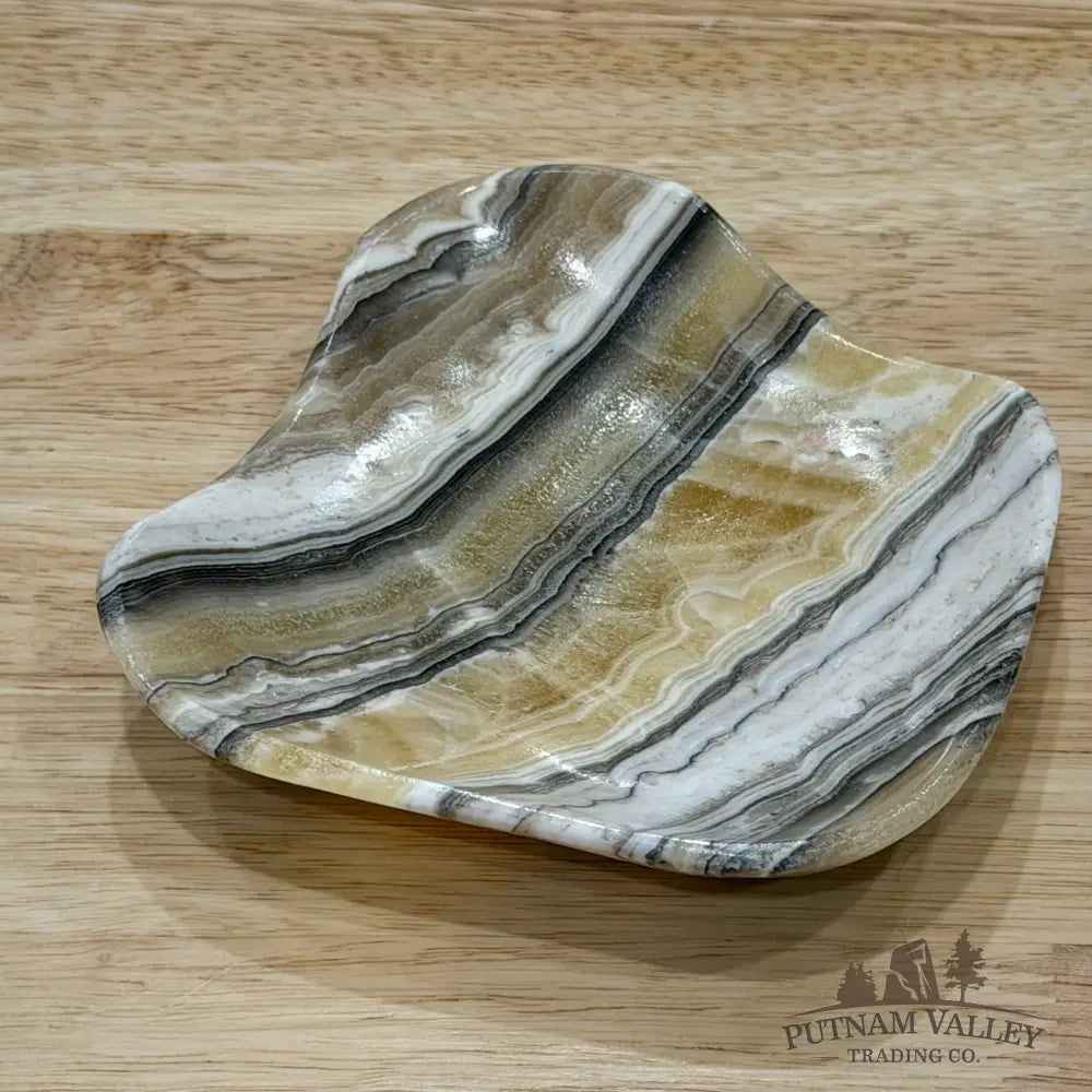 Handcrafted Mexican Zebra Onyx Dish 4.8’’ - Plate