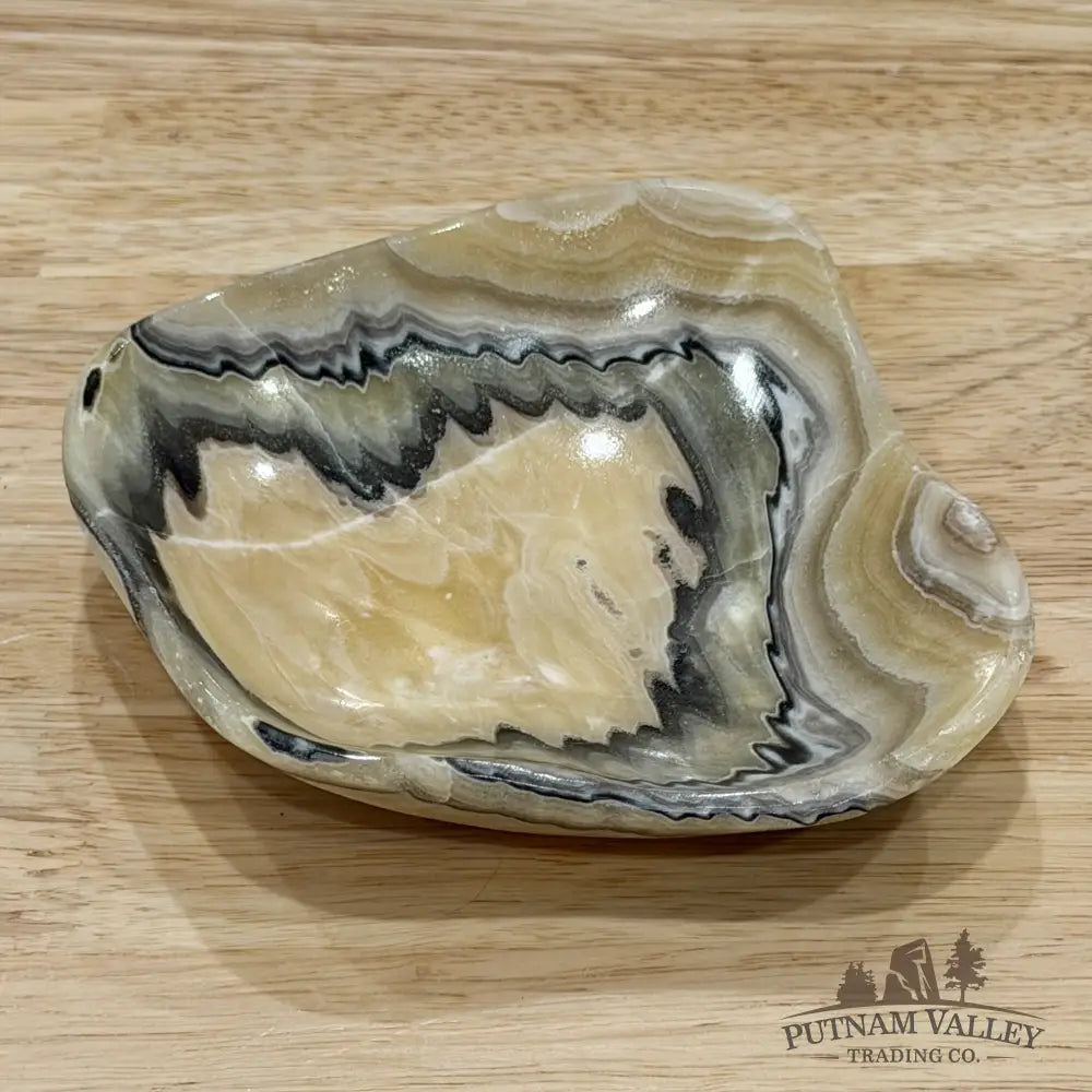 Handcrafted Mexican Zebra Onyx Dish 4.8’’ - Plate