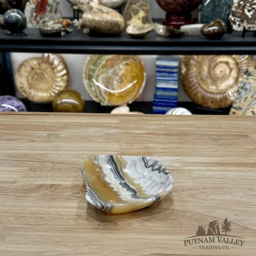 Handcrafted Mexican Zebra Onyx Dish 4.8’’ - Plate