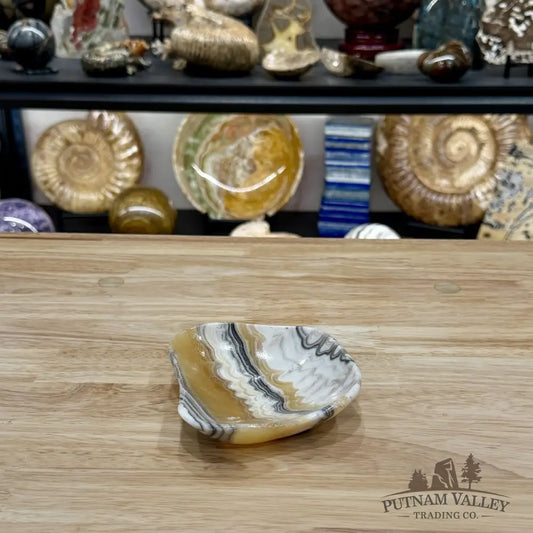 Handcrafted Mexican Zebra Onyx Dish 4.8’’ - Plate