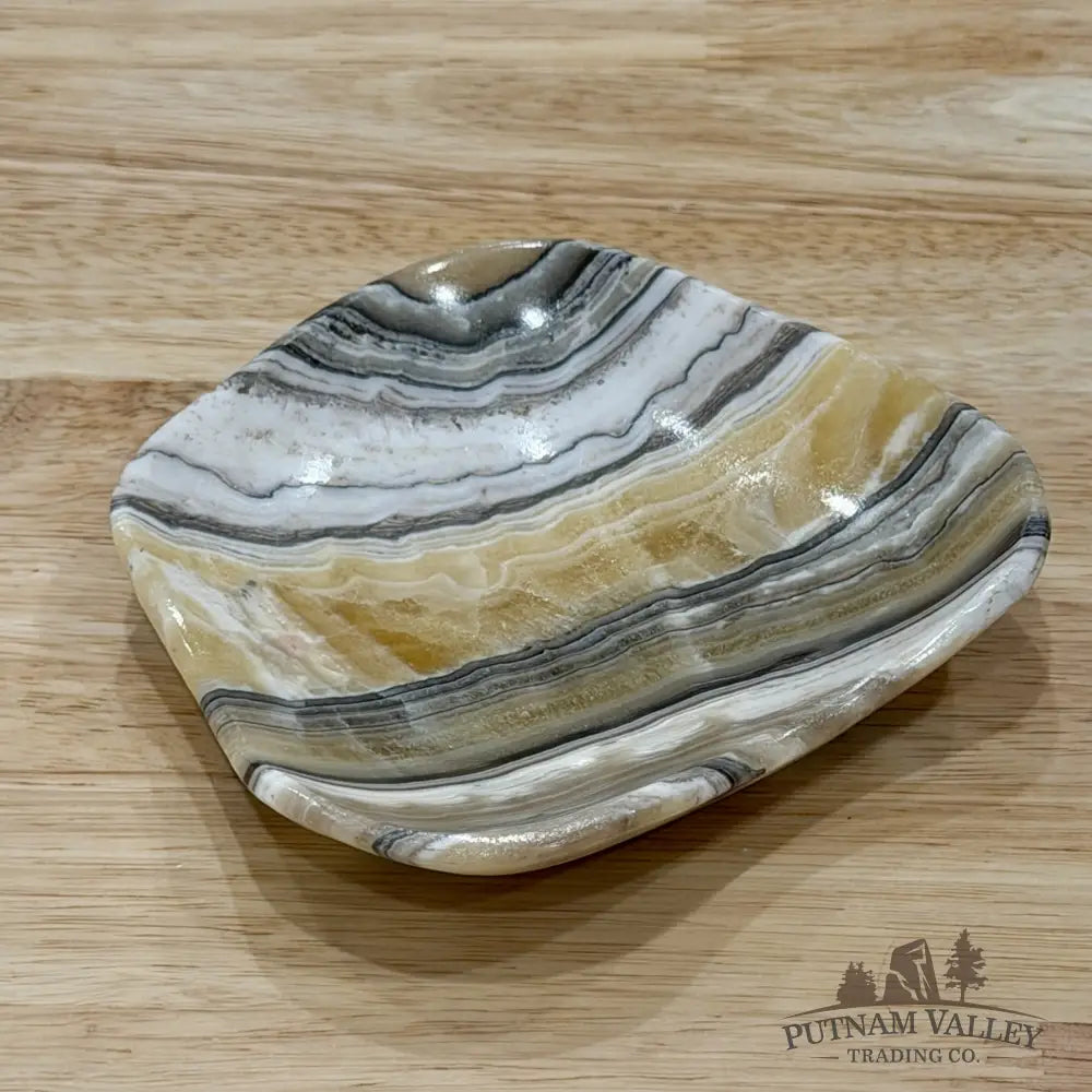 Handcrafted Mexican Zebra Onyx Dish 4.8’’ - Plate