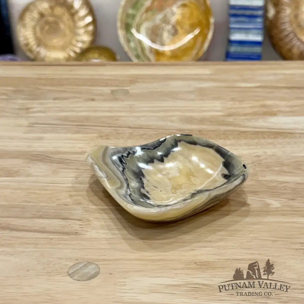 Handcrafted Mexican Zebra Onyx Dish 4.8’’ - Plate