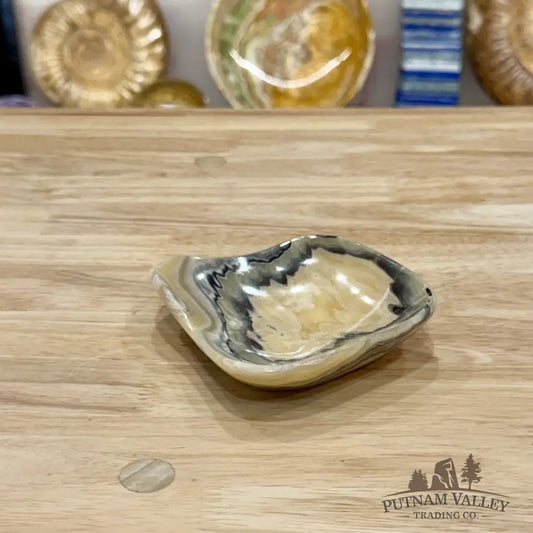 Handcrafted Mexican Zebra Onyx Dish 4.8’’ - Plate