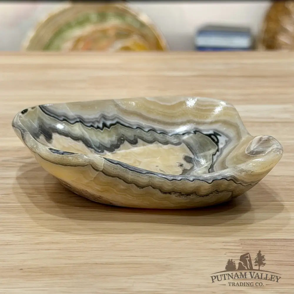 Handcrafted Mexican Zebra Onyx Dish 4.8’’ - Plate