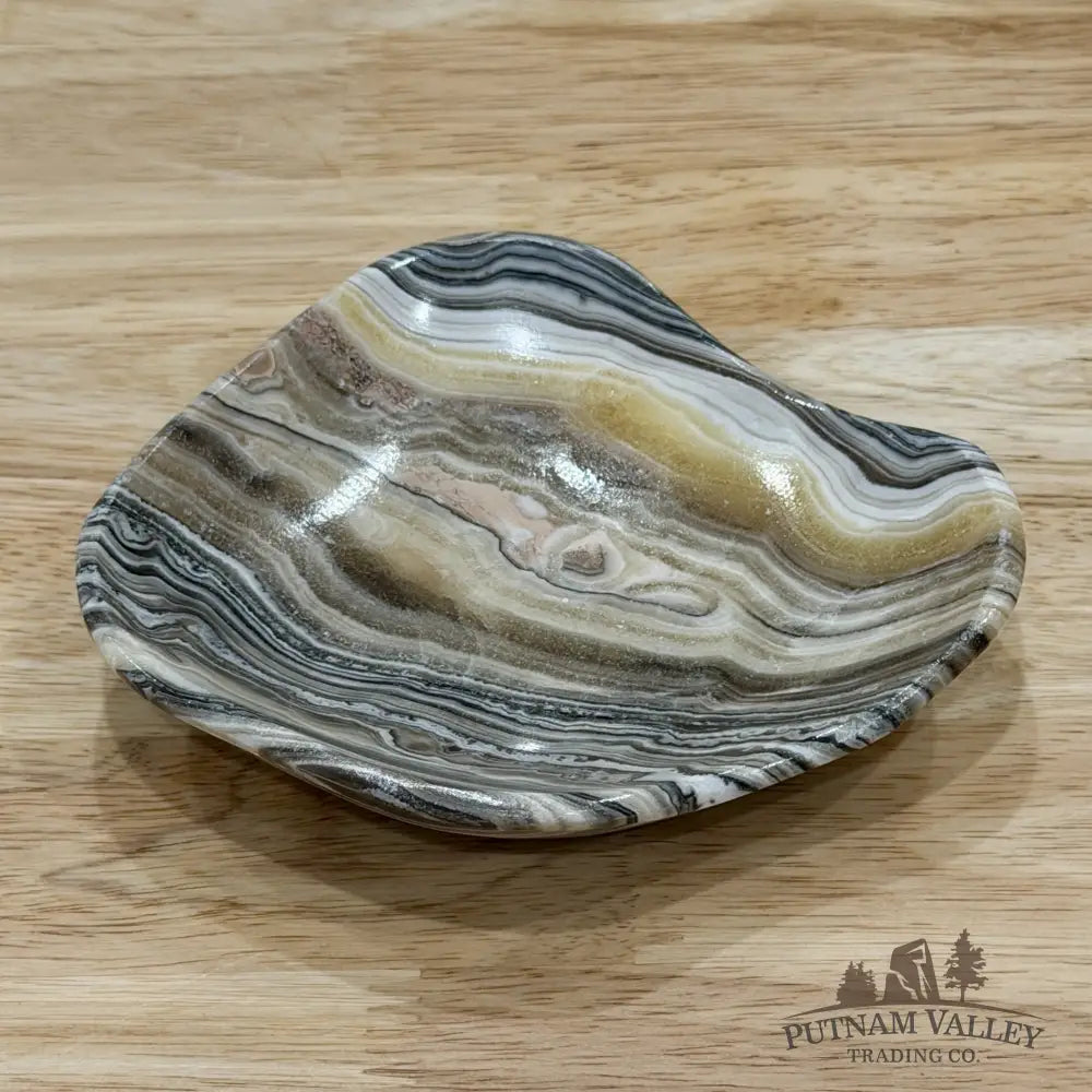 Handcrafted Mexican Zebra Onyx Dish 4.8’’ - Plate