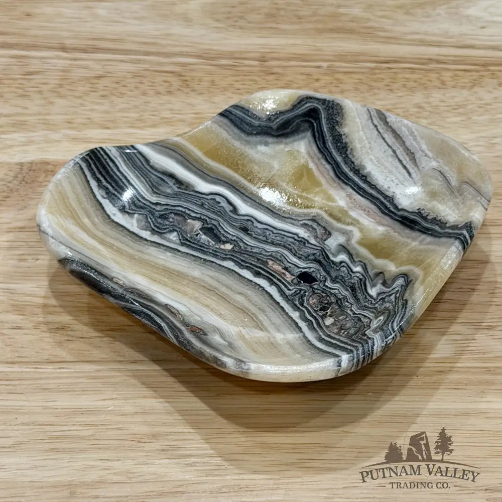 Handcrafted Mexican Zebra Onyx Dish 4.86’’ - Plate