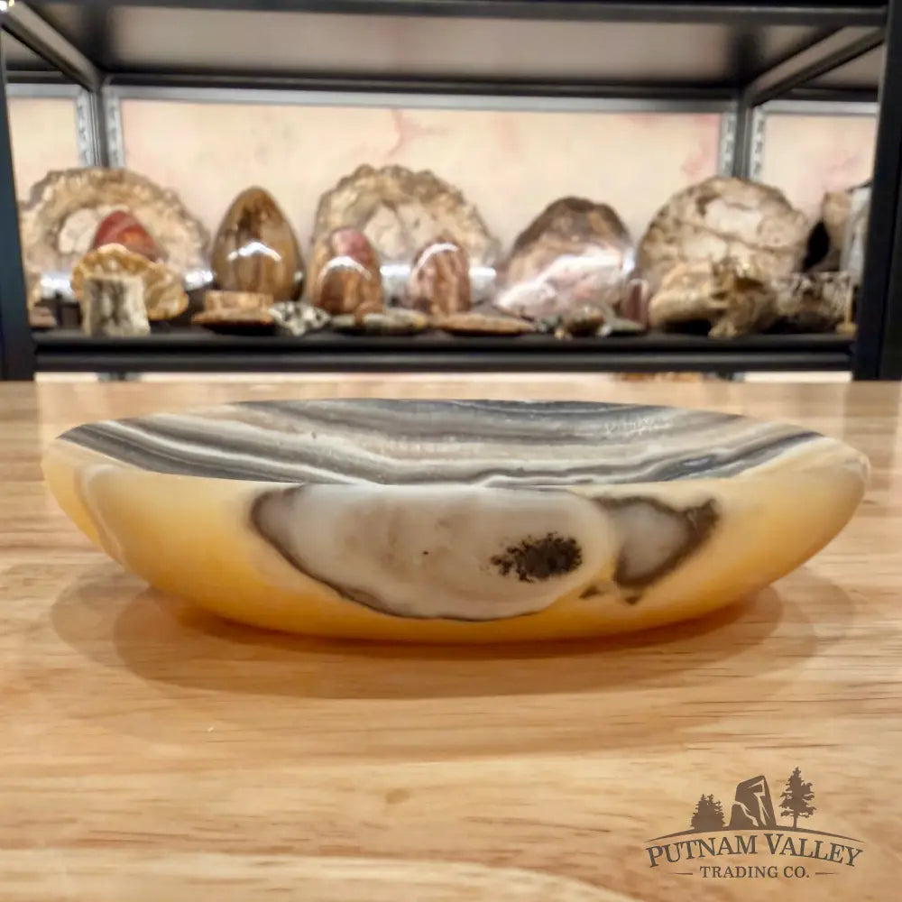 Handcrafted Mexican Zebra Onyx Dish 5.11’’ Plate
