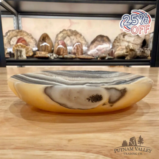 Handcrafted Mexican Zebra Onyx Dish 5.11’’ Plate