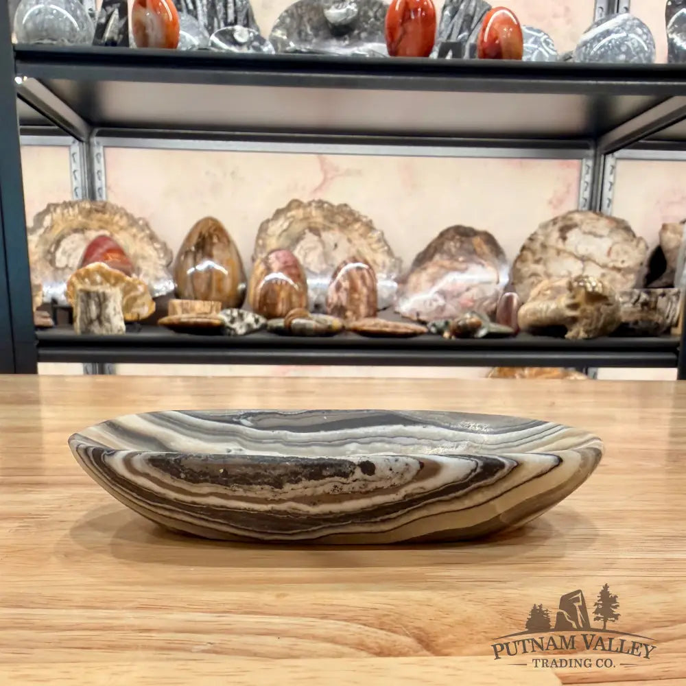 Handcrafted Mexican Zebra Onyx Dish 5.58’’ Plate