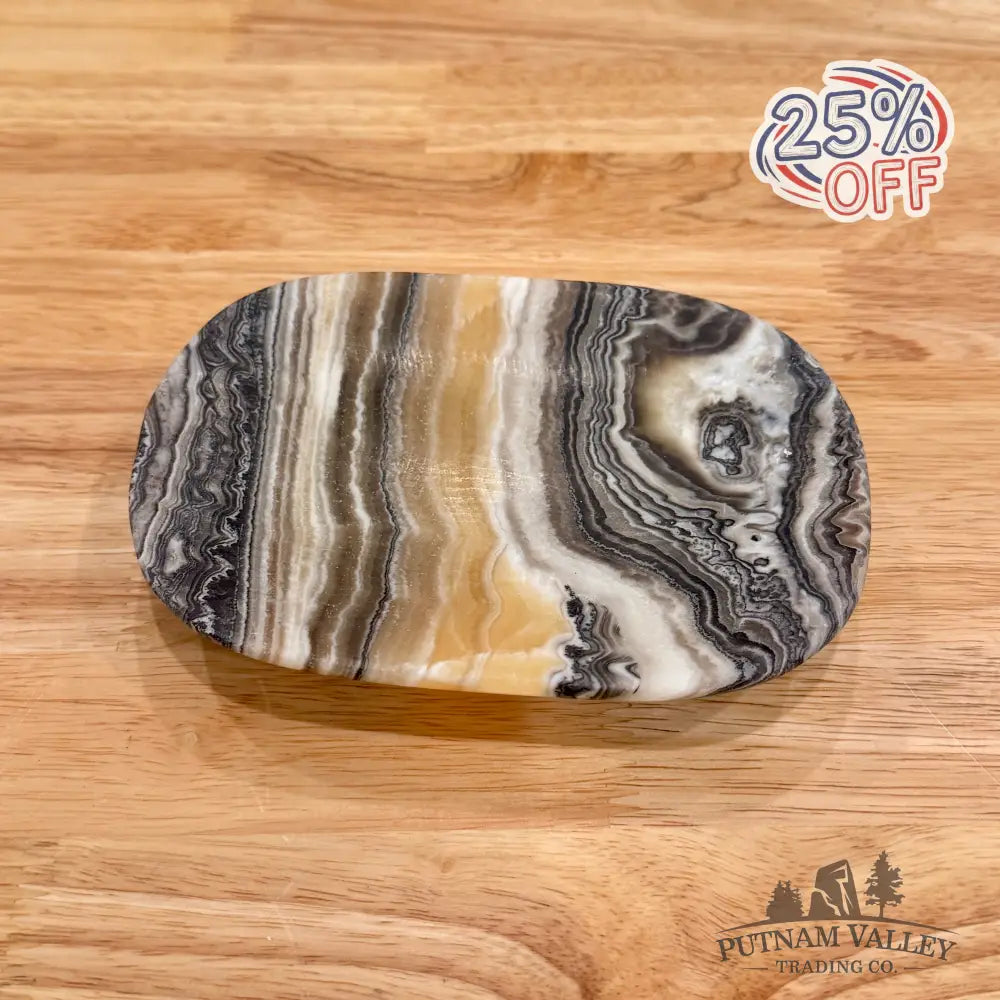 Handcrafted Mexican Zebra Onyx Dish 6.23’’ Plate