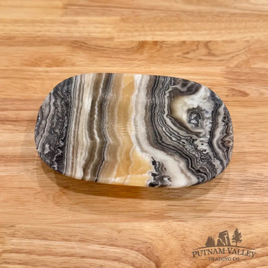 Handcrafted Mexican Zebra Onyx Dish 6.23’’ Plate