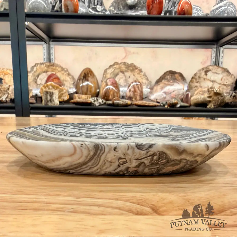 Handcrafted Mexican Zebra Onyx Dish 6.58’’ Plate