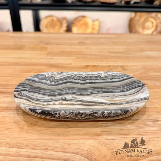 Handcrafted Mexican Zebra Onyx Dish 7.03’’ Plate