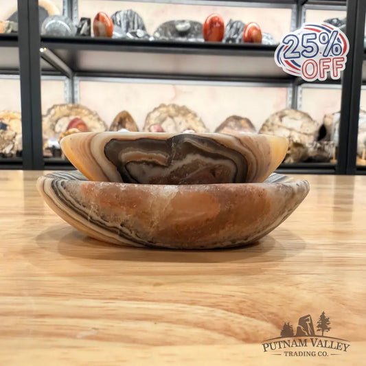Handcrafted Mexican Zebra Onyx Dish Set 4.35’’ Plate