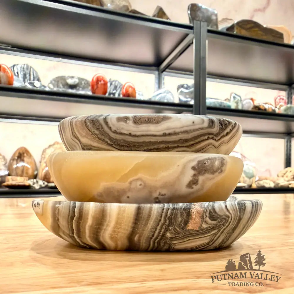 Handcrafted Mexican Zebra Onyx Dish Set 4.87’’ Plate