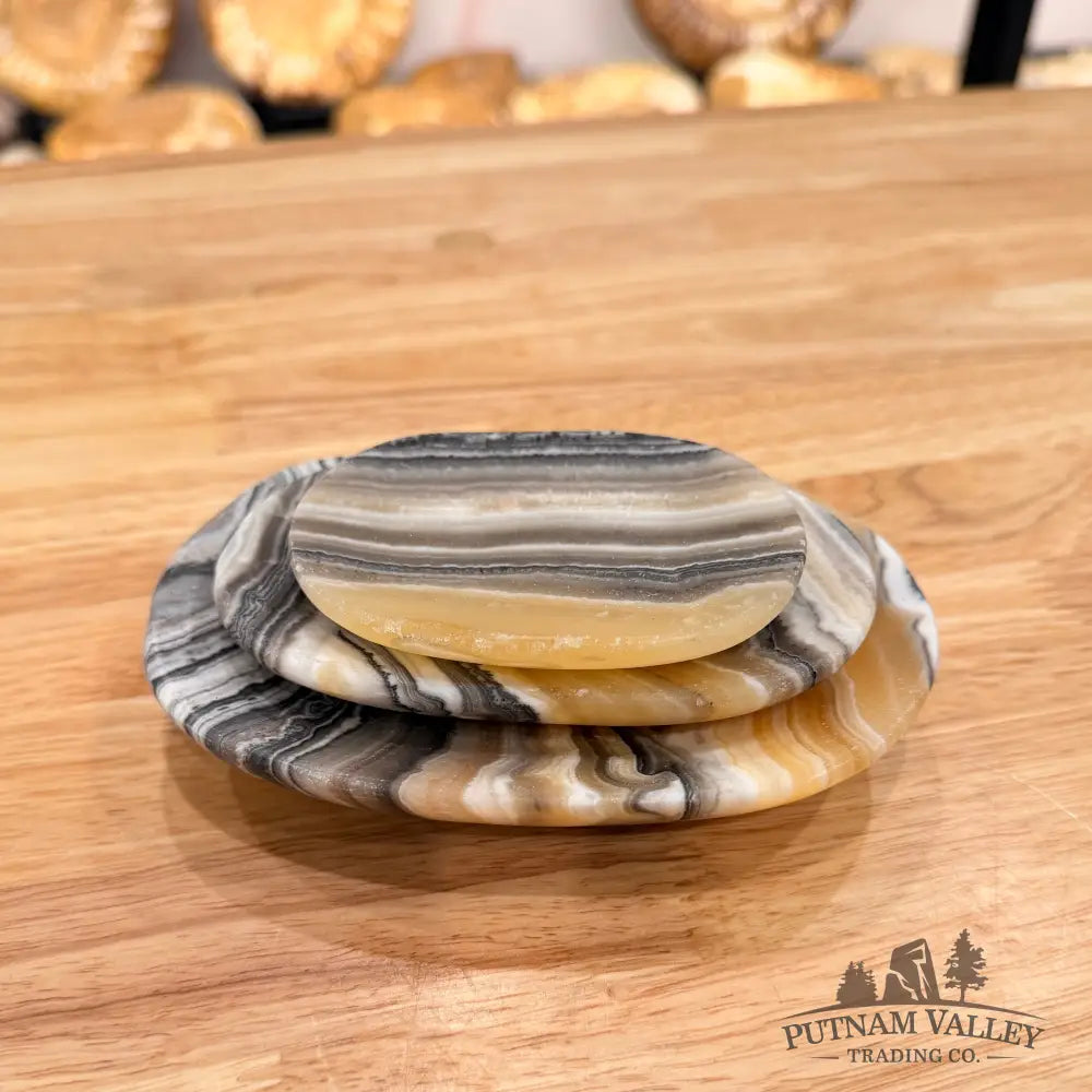 Handcrafted Mexican Zebra Onyx Dish Set 5.61’’ Plate