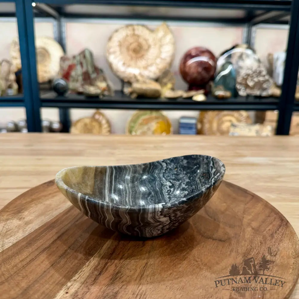 Handcrafted Mexican Zebra Onyx Oval Bowl 6’’ - Bowl