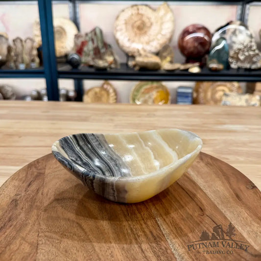 Handcrafted Mexican Zebra Onyx Oval Bowl 6’’ - Bowl