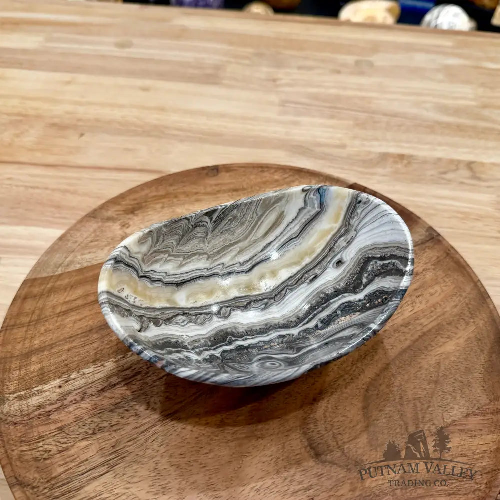 Handcrafted Mexican Zebra Onyx Oval Bowl 6’’ - Bowl