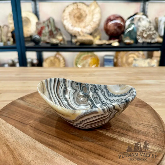 Handcrafted Mexican Zebra Onyx Oval Bowl 6’’ - Bowl