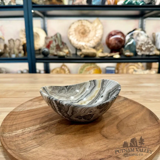 Handcrafted Mexican Zebra Onyx Oval Bowl 6’’ - Bowl