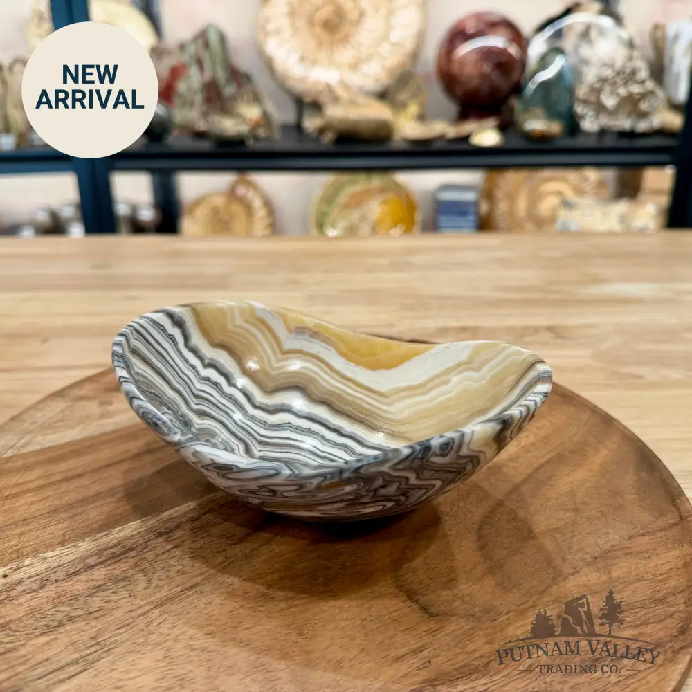 Handcrafted Mexican Zebra Onyx Oval Bowl 6’’ - Bowl