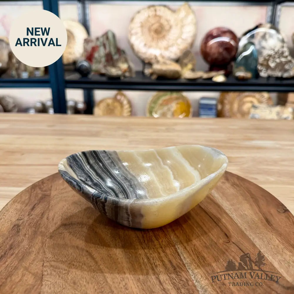 Handcrafted Mexican Zebra Onyx Oval Bowl 6’’ - Bowl
