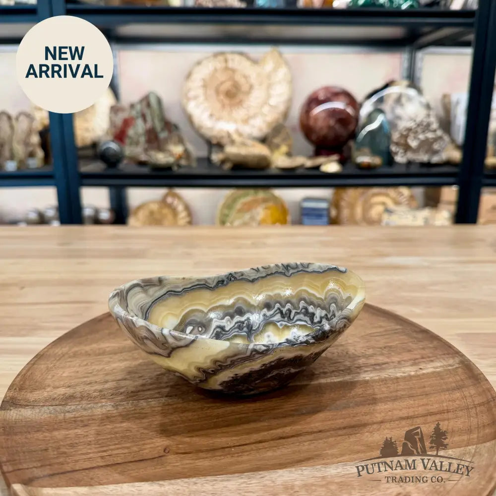 Handcrafted Mexican Zebra Onyx Oval Bowl 6’’ - Bowl
