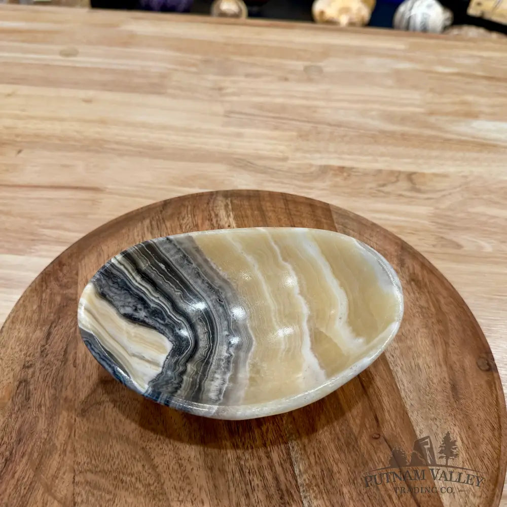 Handcrafted Mexican Zebra Onyx Oval Bowl 6’’ - Bowl