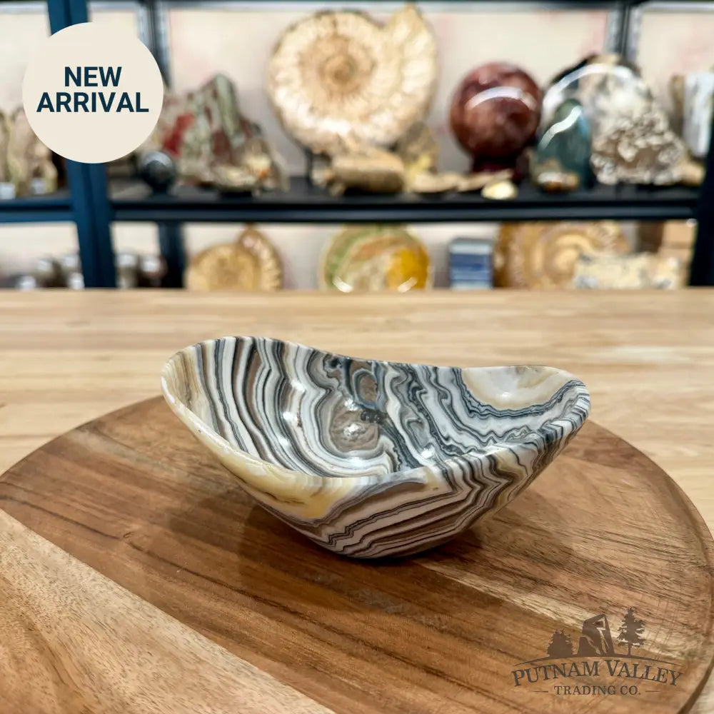 Handcrafted Mexican Zebra Onyx Oval Bowl 6’’ - Bowl