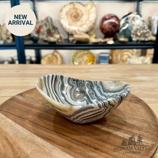 Handcrafted Mexican Zebra Onyx Oval Bowl 6’’ - Bowl