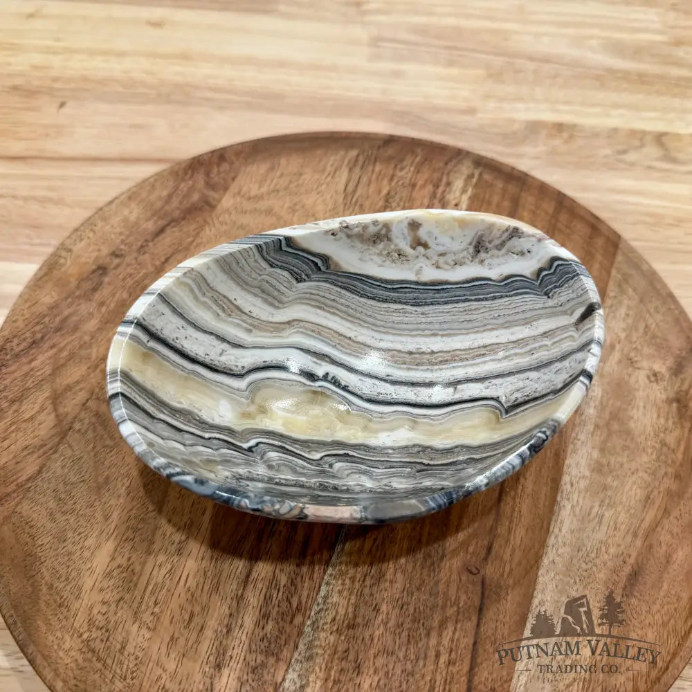 Handcrafted Mexican Zebra Onyx Oval Bowl 6’’ - Bowl