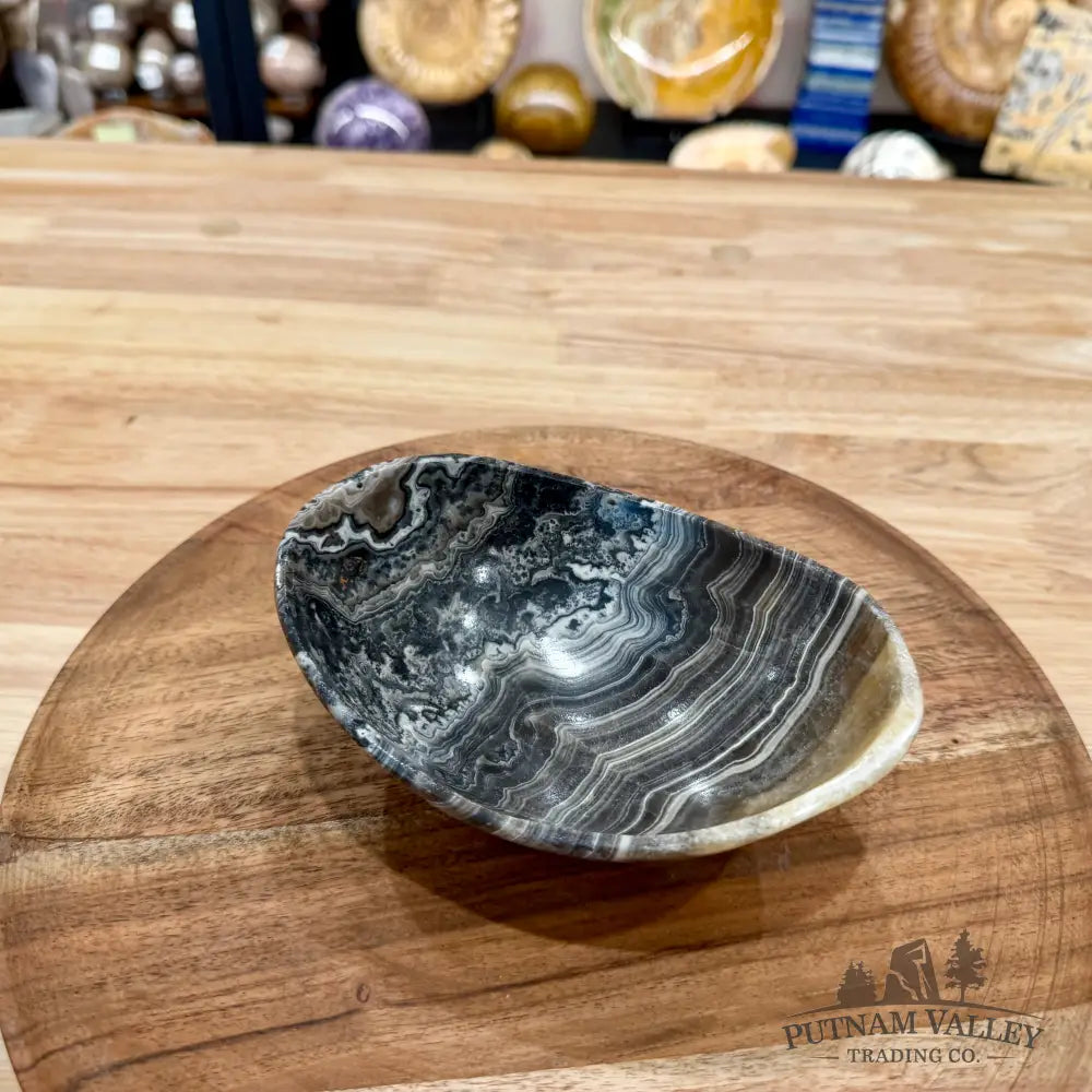 Handcrafted Mexican Zebra Onyx Oval Bowl 6’’ - Bowl