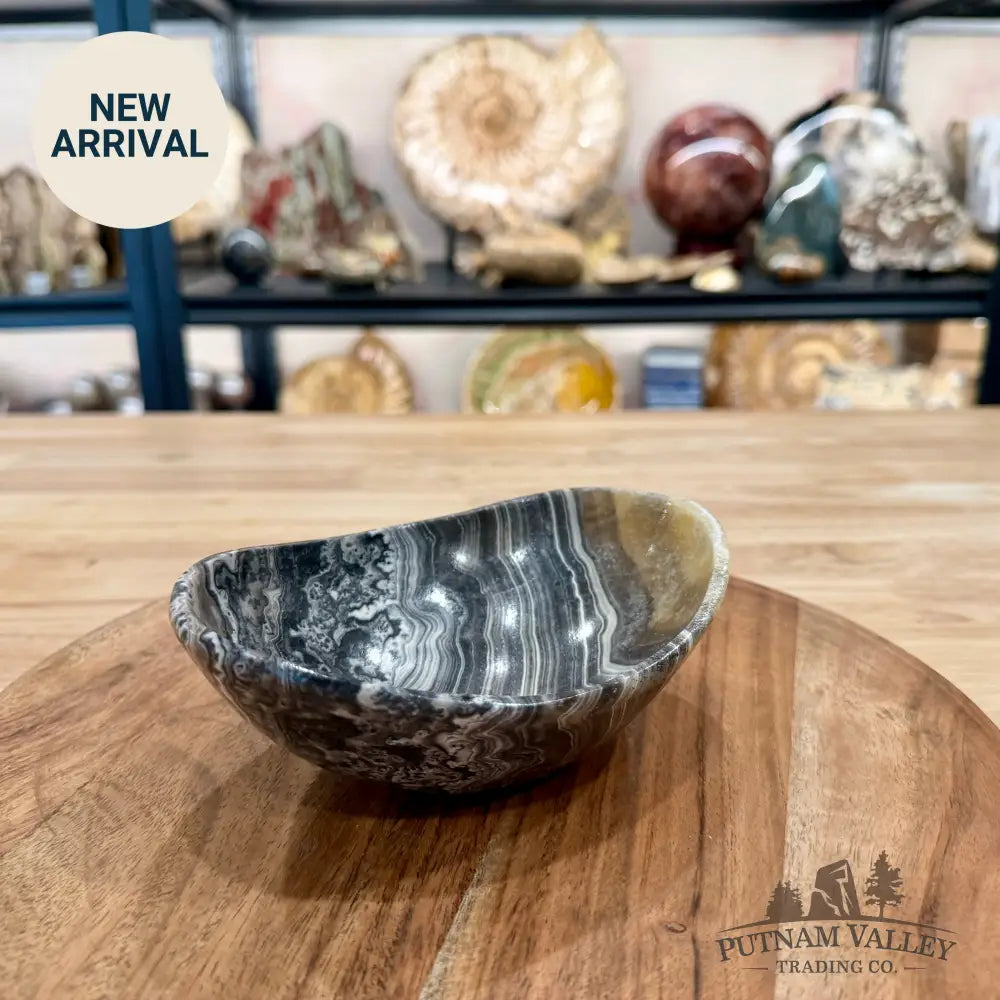 Handcrafted Mexican Zebra Onyx Oval Bowl 6’’ - Bowl