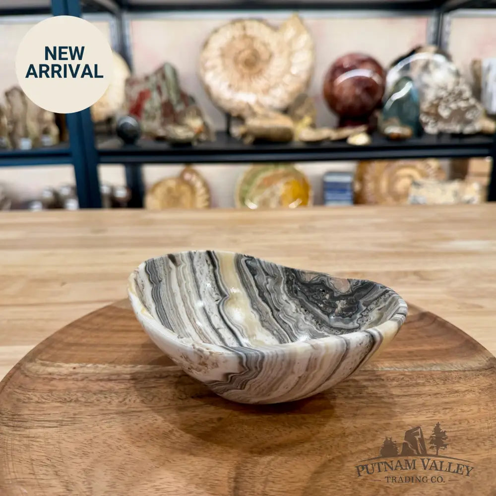 Handcrafted Mexican Zebra Onyx Oval Bowl 6’’ - Bowl