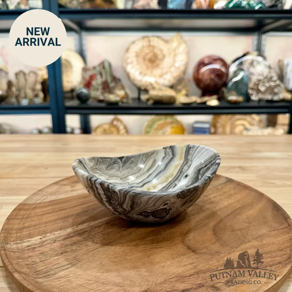 Handcrafted Mexican Zebra Onyx Oval Bowl 6’’ - Bowl
