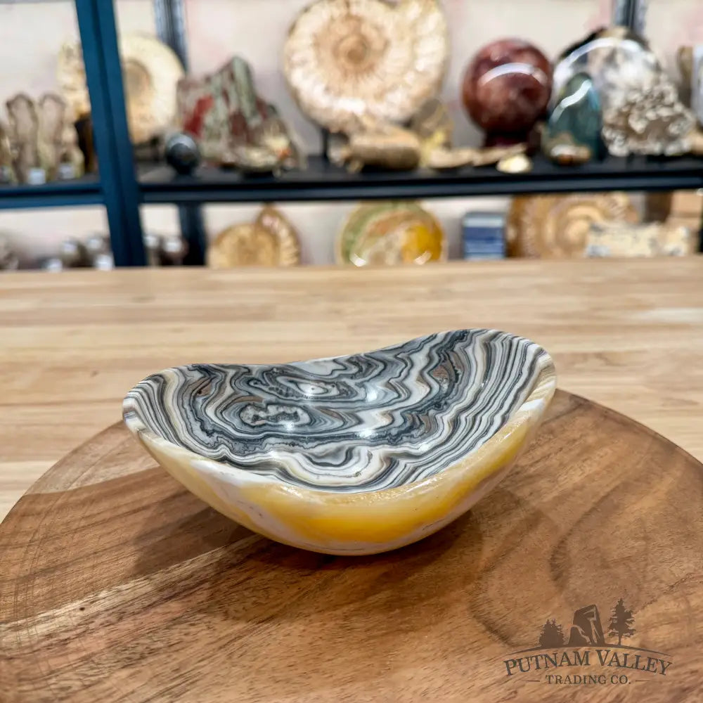 Handcrafted Mexican Zebra Onyx Oval Bowl 6’’ - Bowl