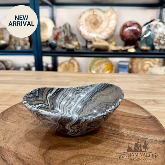 Handcrafted Mexican Zebra Onyx Oval Bowl 6’’ - Bowl