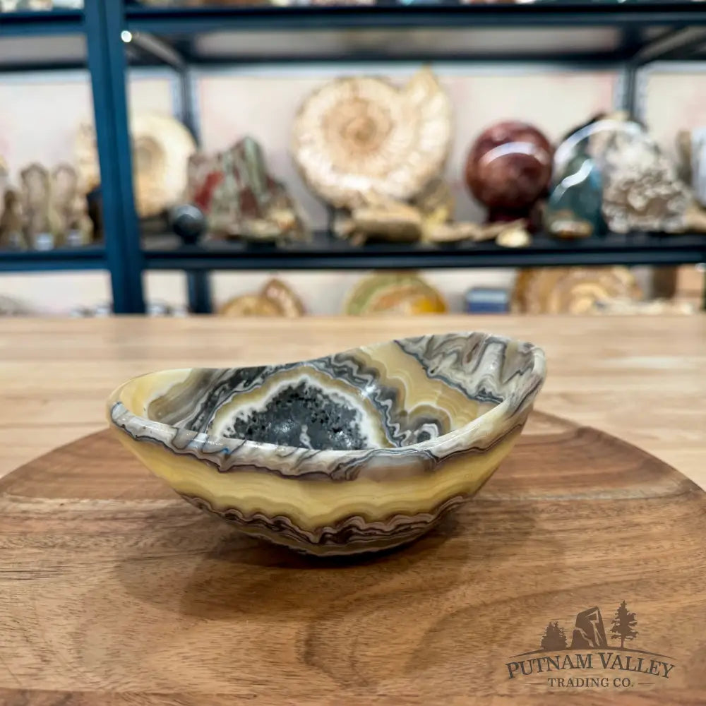 Handcrafted Mexican Zebra Onyx Oval Bowl 6’’ - Bowl