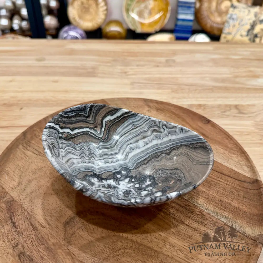 Handcrafted Mexican Zebra Onyx Oval Bowl 6’’ - Bowl