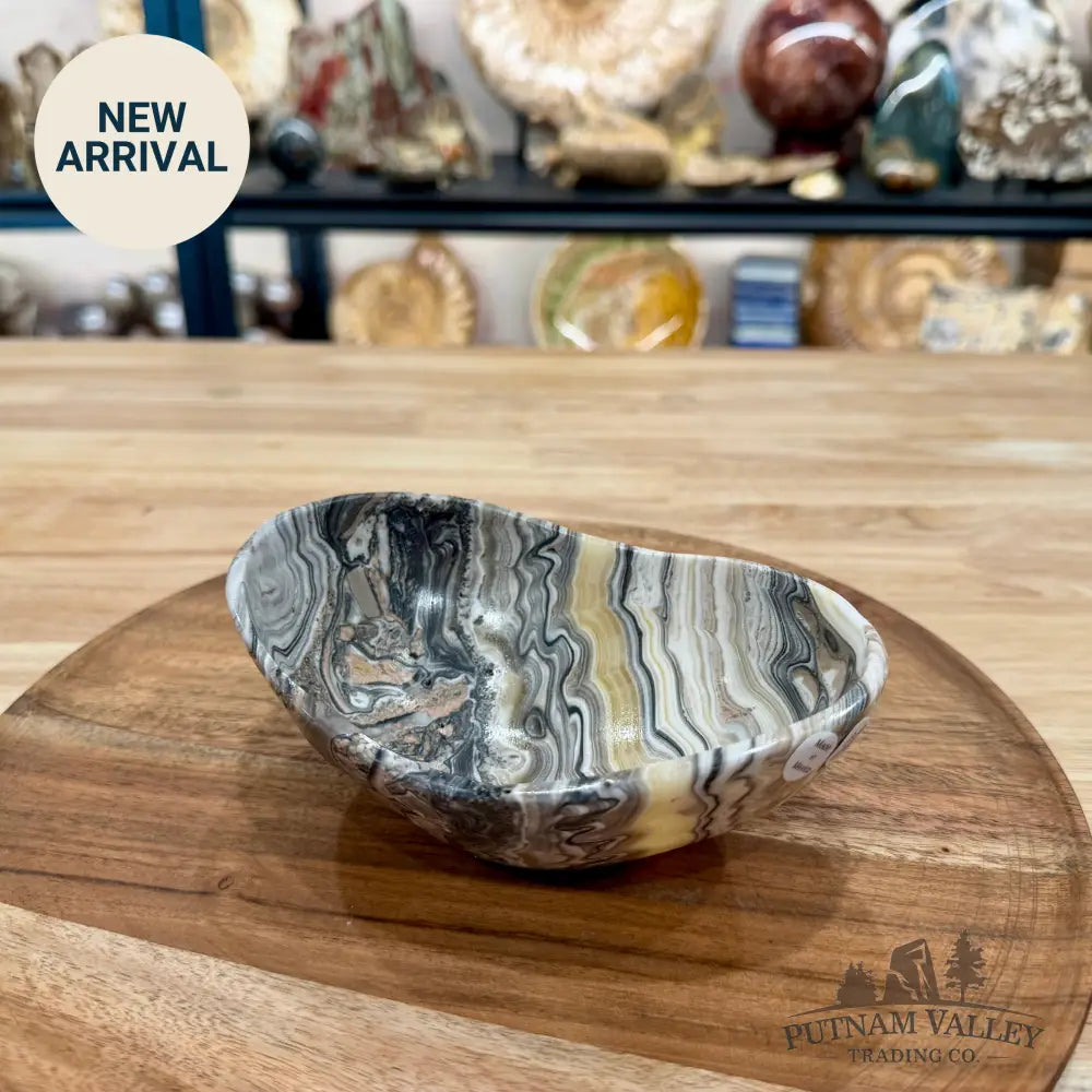 Handcrafted Mexican Zebra Onyx Oval Bowl 6’’ - Bowl